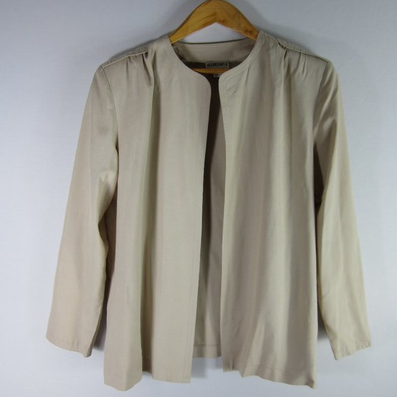 Vtg Frances Henaghan 10 Beige 100% Silk LS Blazer - Picture 9 of 9